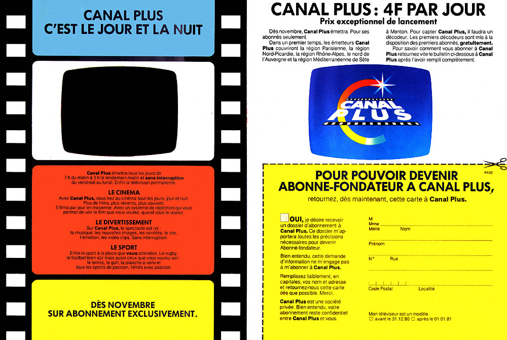 Advert Canal Plus 1984
